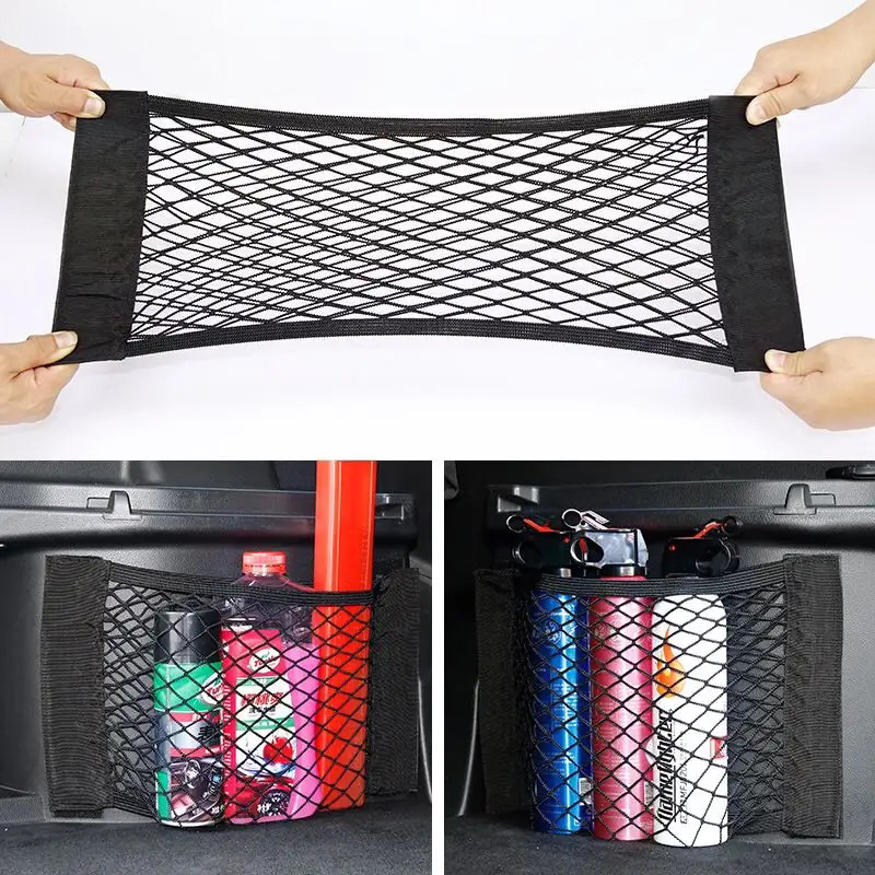 Car Trunk Organizer Foldable Storage Box - Rede elástica para assento traseiro do