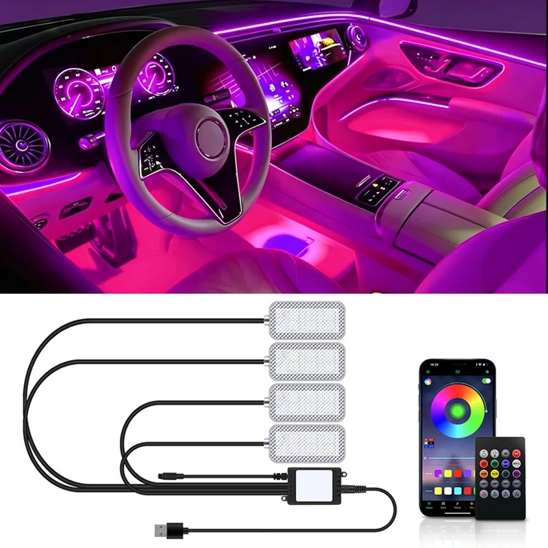 Led Ambient Interior Car Lights App Control - Luz de ambiente interior para carro