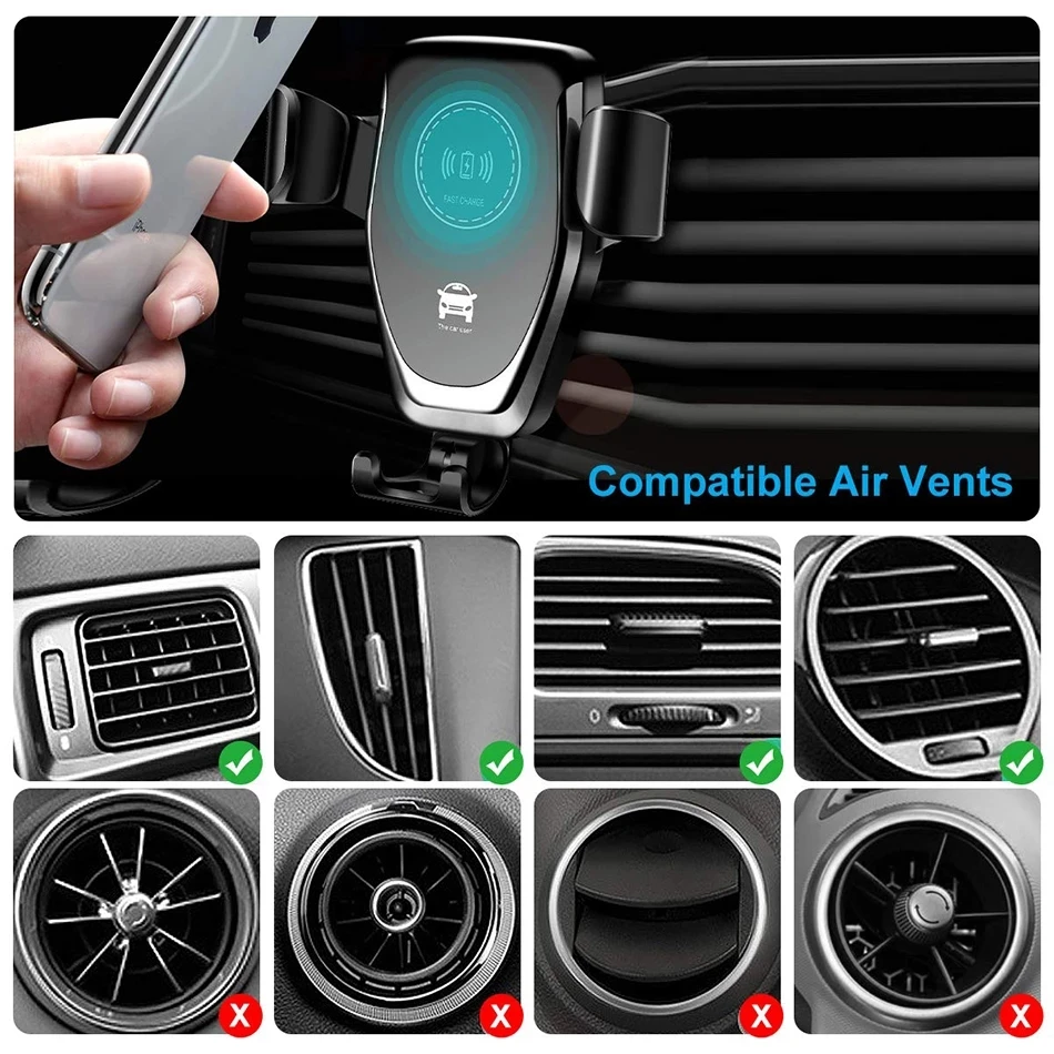 Wireless Car Charger Mount Fast Charging - Carregador de carro sem fios VIKEFON,