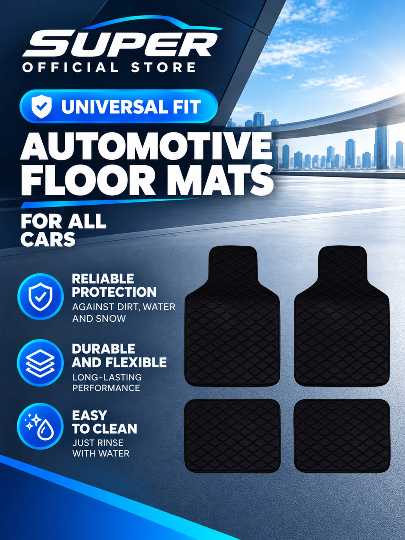 Car Floor Mats Universal Waterproof Leather - Tapetes para o chão do carro,