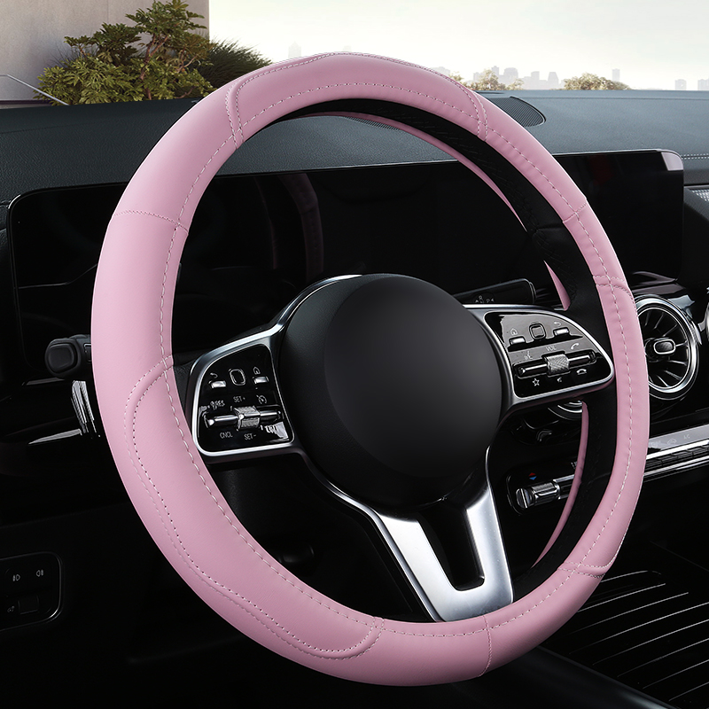Car Steering Wheel Cover Anti Slip Breathable - Capa de couro antiderrapante para volante