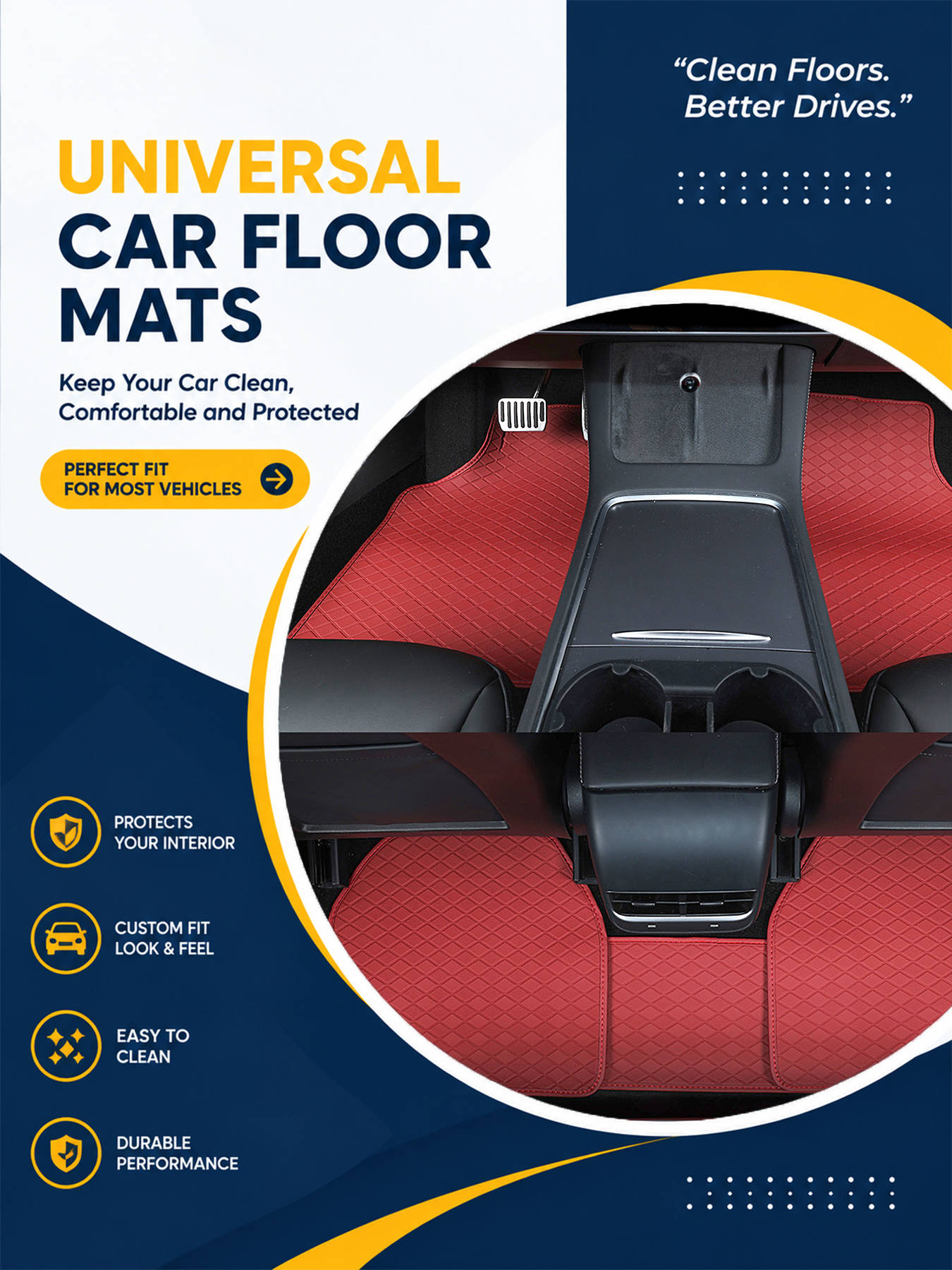Car Floor Mats Universal Waterproof Leather - Tapetes para o chão do carro,