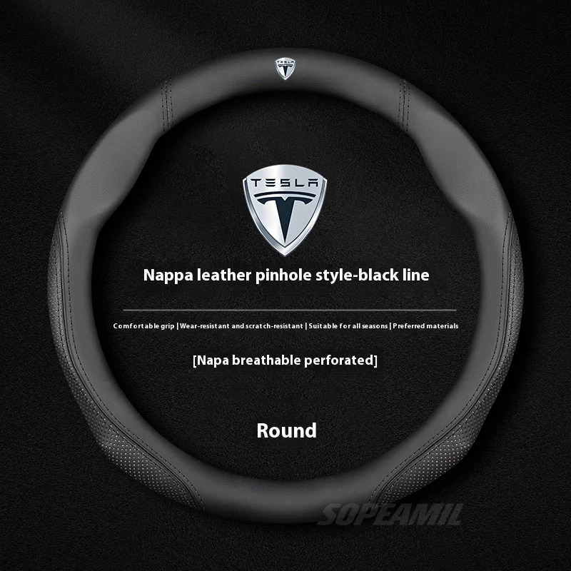 Car Steering Wheel Cover Anti Slip Breathable - Tesla modelo 3 modelo y modelo