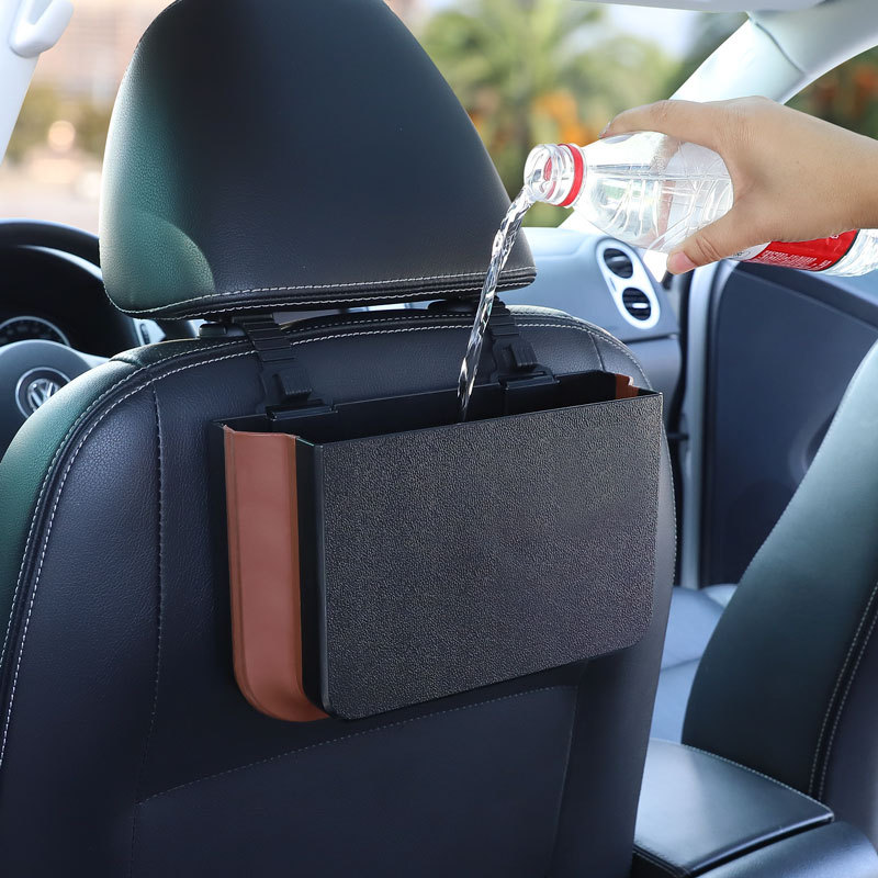 Waterproof Car Trash Can With Lid - Lixo carro pode pendurado dobrável portátil