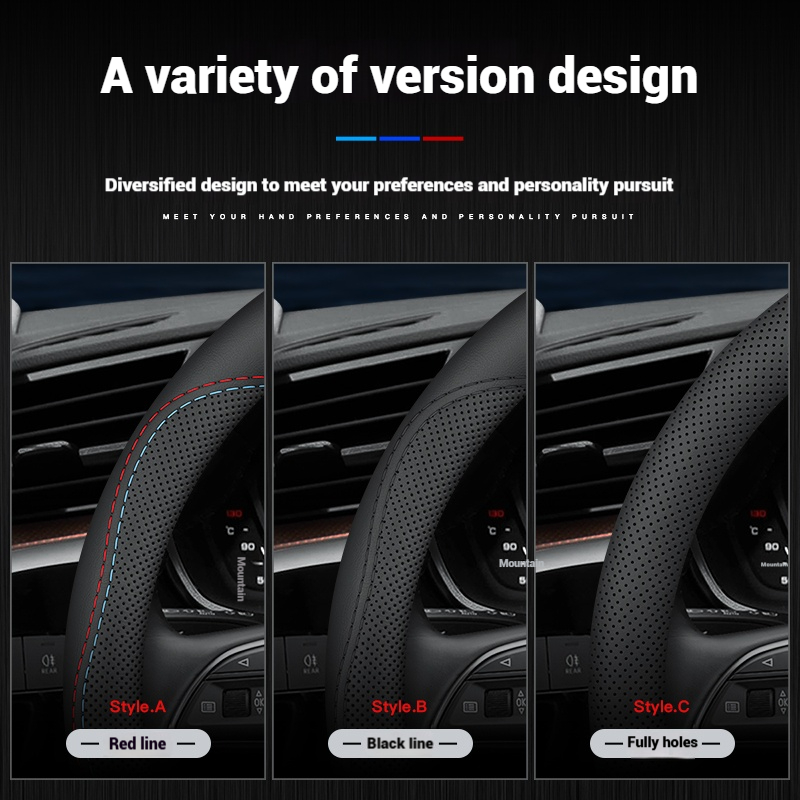 Couro respirável capa de volan - Car Steering Wheel Cover Anti Slip Breathable avaliação e preço