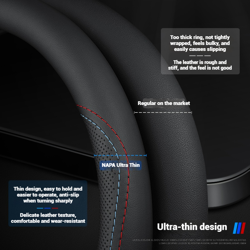 Couro respirável capa de volan - Car Steering Wheel Cover Anti Slip Breathable avaliação e preço