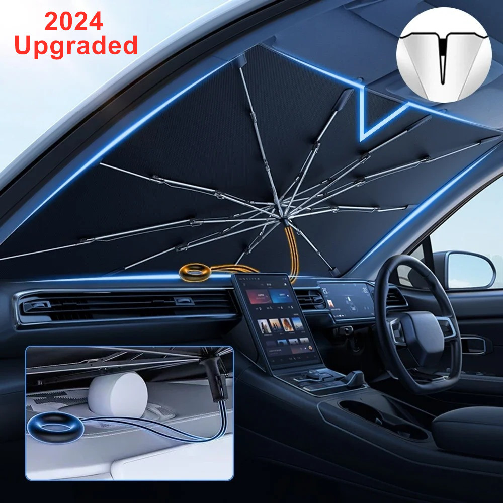 Novo atualizado pára-brisa do  - Car Sunshade Windshield Umbrella Foldable avaliação e preço