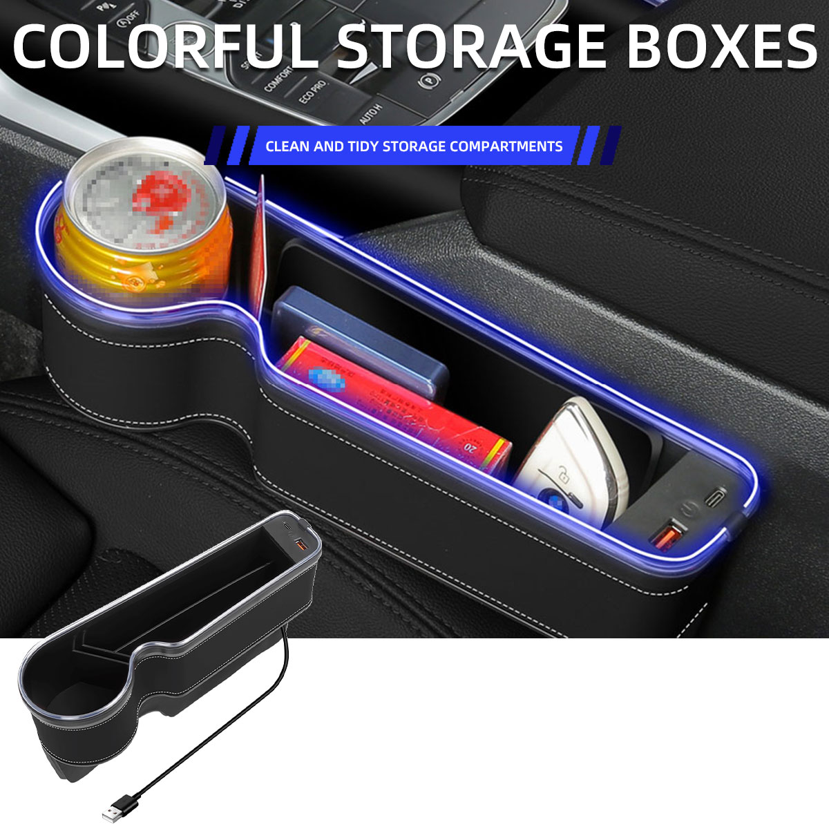 Organizador de Espaço entre As - Seat Gap Filler Organizer With Usb Charger avaliação e preço