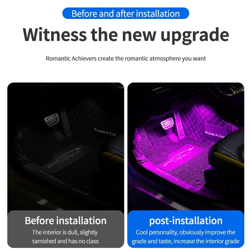 Luz de ambiente interior para  - Led Ambient Interior Car Lights App Control avaliação e preço