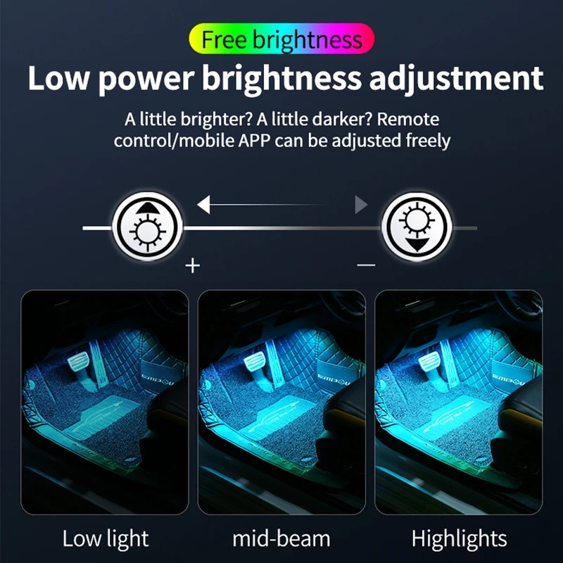 Luz de ambiente interior para  - Led Ambient Interior Car Lights App Control avaliação e preço