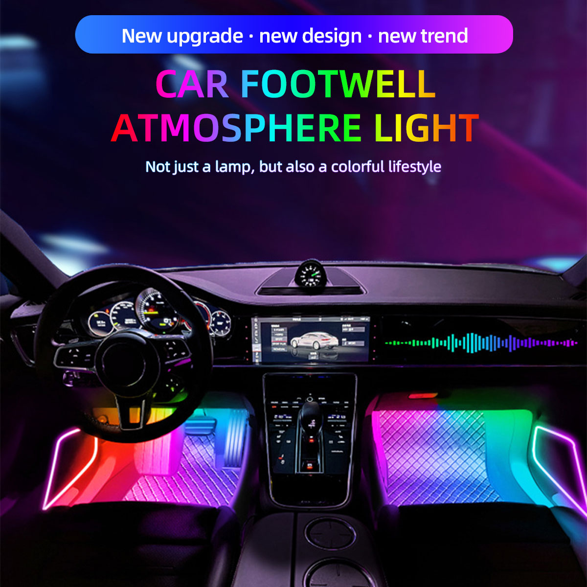 Lâmpada Decorativa RGB de 2/4  - Led Ambient Interior Car Lights App Control avaliação e preço