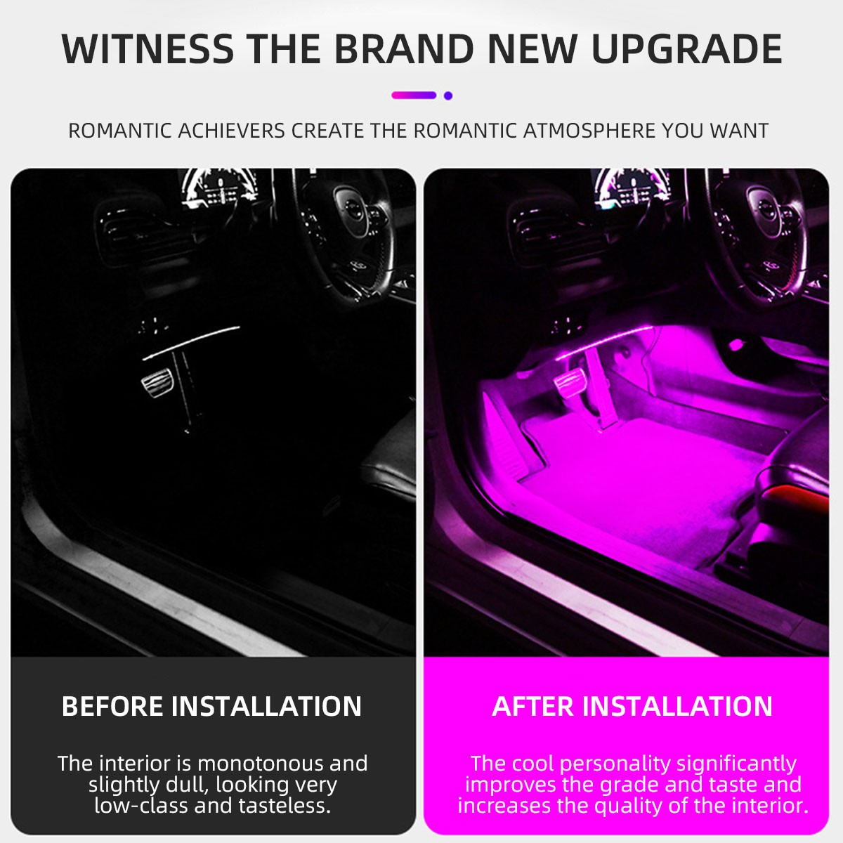 Lâmpada Decorativa RGB de 2/4  - Led Ambient Interior Car Lights App Control avaliação e preço