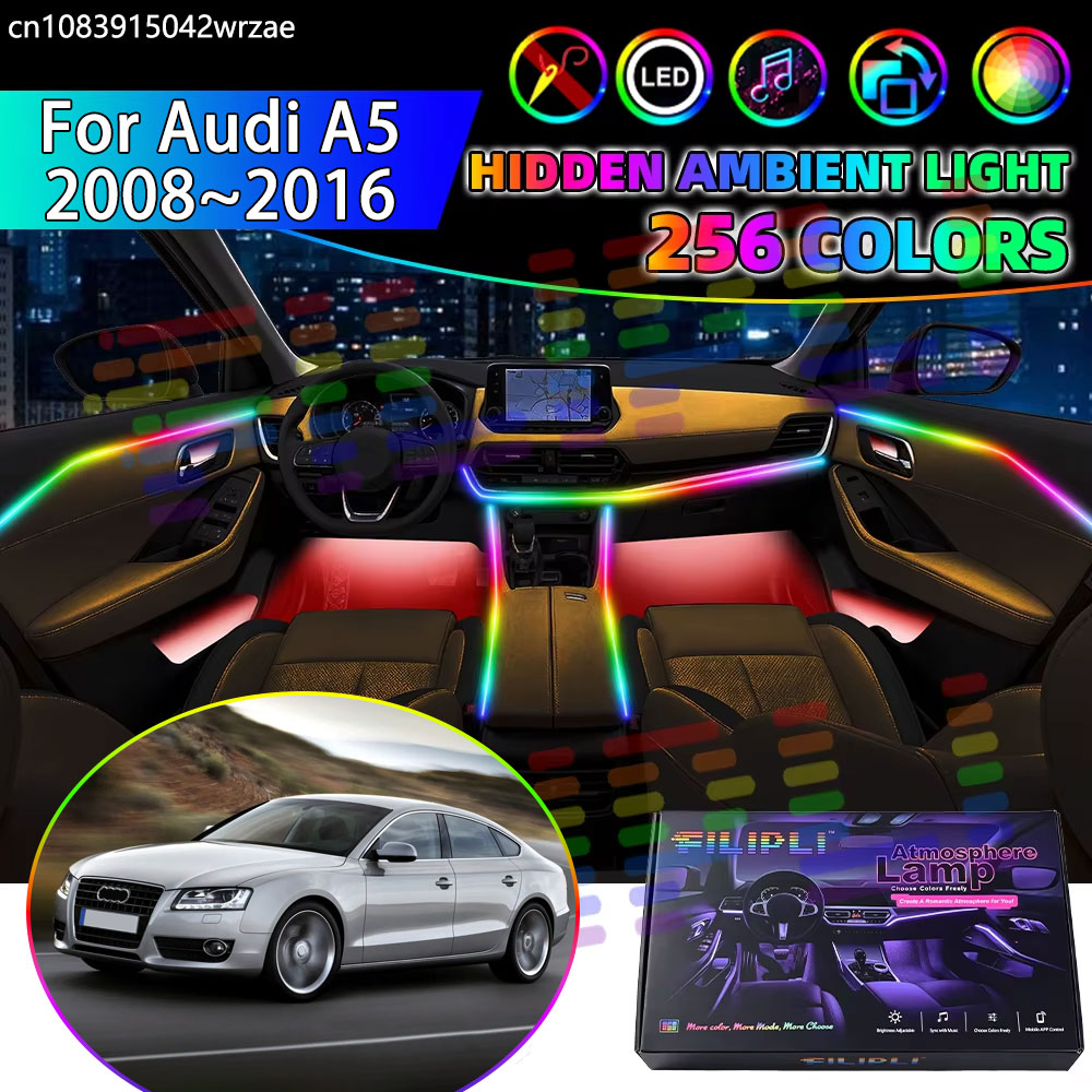 Para Audi A5 2008~2016 8T 8F M - Led Ambient Interior Car Lights App Control avaliação e preço