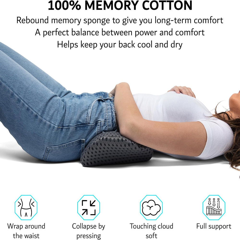Almofada de memória respirável - Memory Foam Car Neck Pillow Lumbar Support avaliação e preço