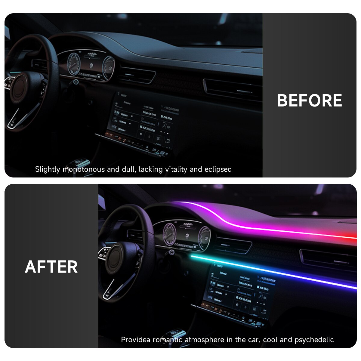 Luz Ambiente LED para Carro co - Led Ambient Interior Car Lights App Control avaliação e preço