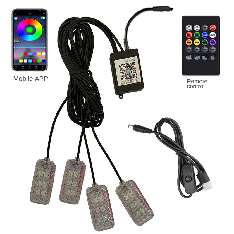 Neon Dual Control LED Car Inte - Led Ambient Interior Car Lights App Control avaliação e preço