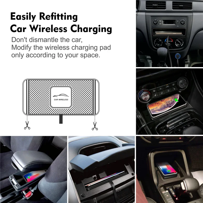 Almofada de silicone suporte c - Wireless Car Charger Mount Fast Charging avaliação e preço