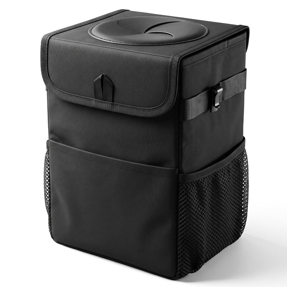 Lixeira dobrável para carro co - Waterproof Car Trash Can With Lid avaliação e preço