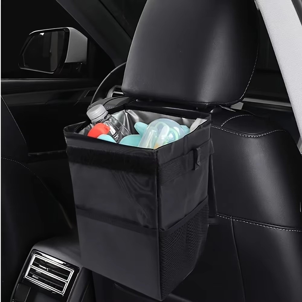 Lixeira dobrável para carro co - Waterproof Car Trash Can With Lid avaliação e preço